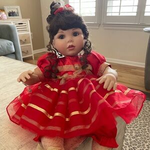 Marie Osmond Elegant Red and Gold Doll